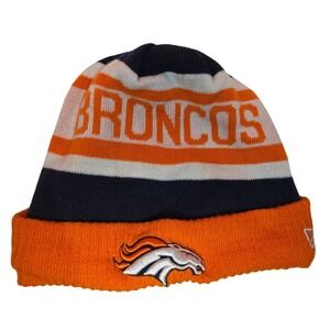NFL Denver Broncos Youth New Era Knit Beanie Hat Orange Navy White‎